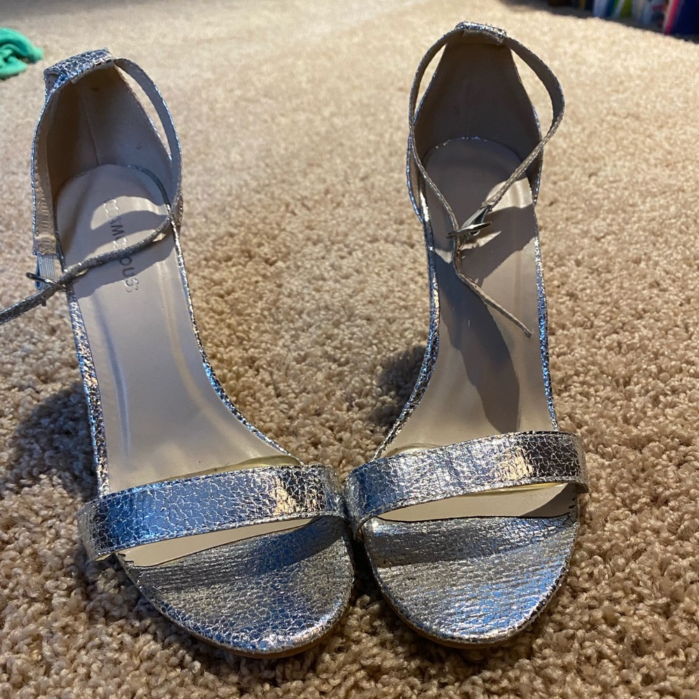 Silver high heels